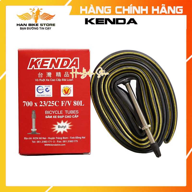 Săm ruột xe đạp đua, fixed gear 700x23/25c fv80l kenda cao cấp