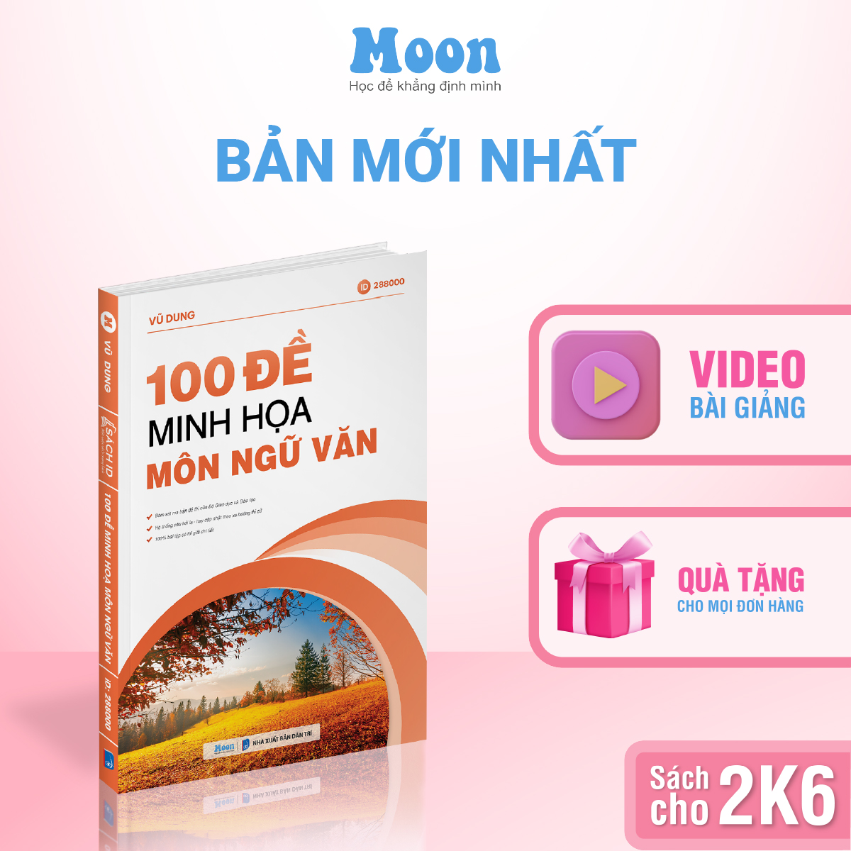 Sách ID 100 đề minh hoạ môn Ngữ Văn lớp 12, sách luyện đề thi THPT QG | Moonbook