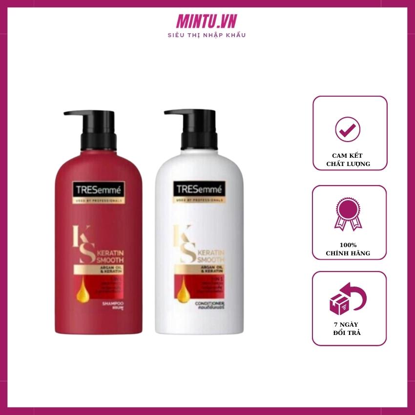 Dầu gội đầu TRESEMME Keratin Smooth màu đỏ-Thái Lan 450ML 5 TRONG 1 SUÔN MƯỢT VÀO NẾP