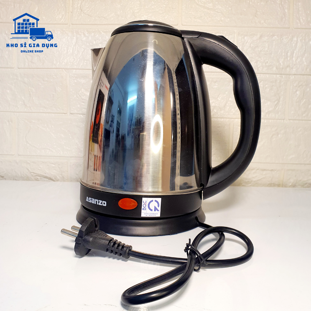 Ấm Đun Siêu Tốc 1.8 Lít 1500W Asanzo SK-1800 Thân Inox Sạch Sẽ Mau Sôi