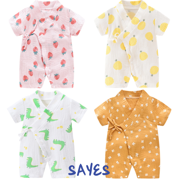 Bộ body đùi cho bé sơ sinh vải xô muslin thoáng mát