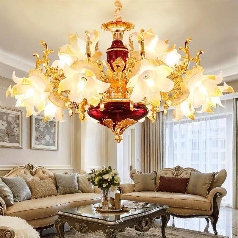 Đèn chùm phòng khách SIGRU phong cách hiện đại 15 tay - kèm bóng LED chuyên dụng