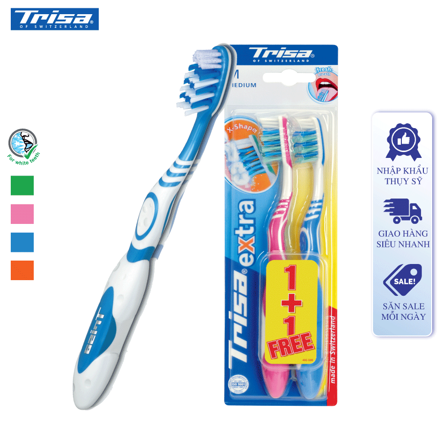 Bàn Chải Đánh Răng Trisa Extra Pro Clean Vĩ Đôi ( Soft )