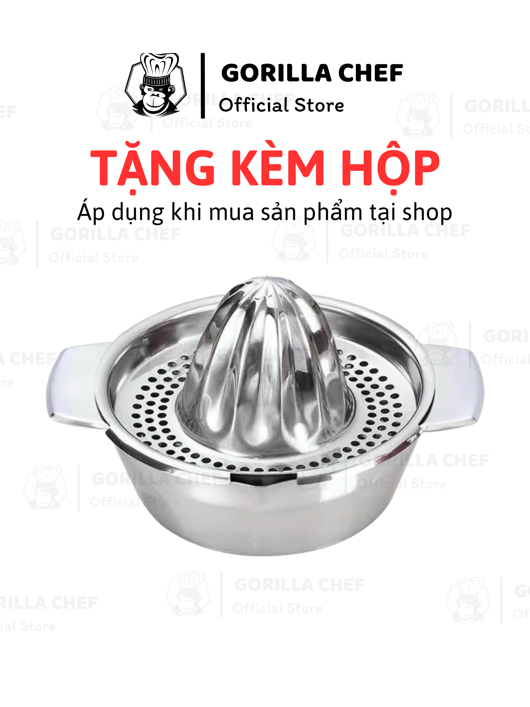Đồ vắt cam inox cao cấp Gorilla Chef an toàn, tiện dụng giúp tăng cường sức đề kháng