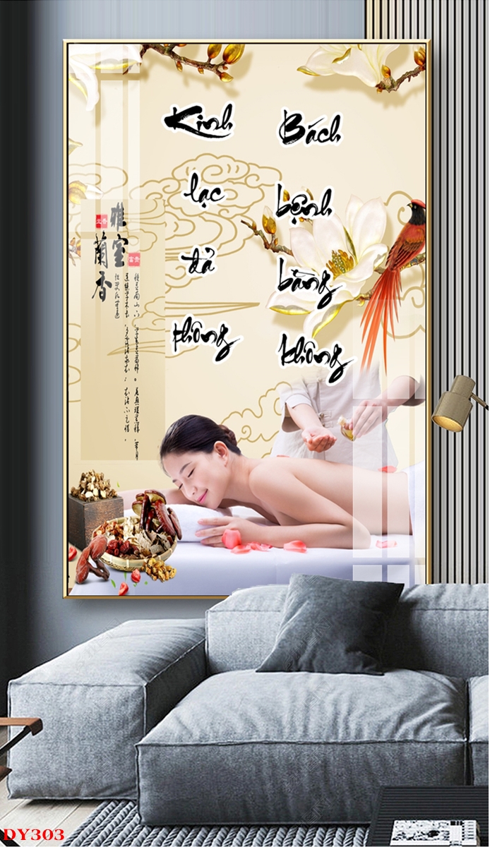 Tranh dán tường spa đông y- tranh spa đẹp dy303