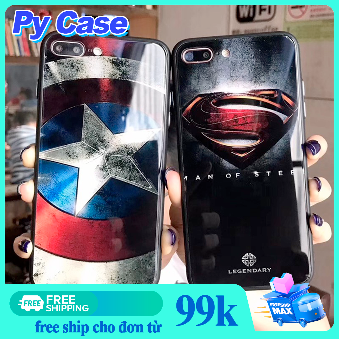 Ốp Lưng iphone Kính Cường Lực Avenger DC Comics dành cho iphon 6 6s 7 8 plus x xs max 11 pro - k139
