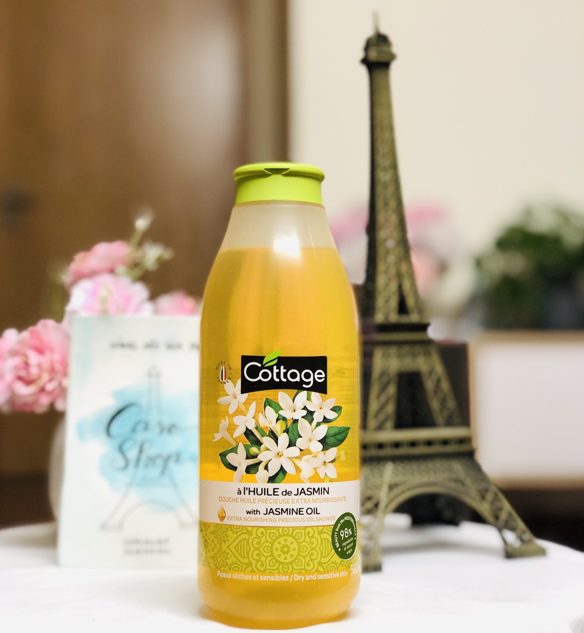 Sữa tắm Cottage hương hoa nhài 560ml - Jasmin Oil nội địa Pháp