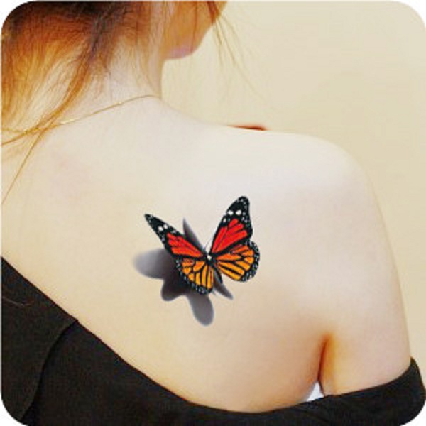 Hình xăm dán nữ bướm 3D nhỏ xinh kích thước 6 x 10 cm, họa tiết tinh xảo, 100% như xăm thật