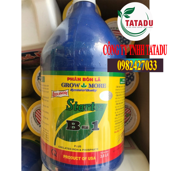 Grow more vitamin b1 - phân bón lá cao cấp dành cho cây trồng can 3,8 lít