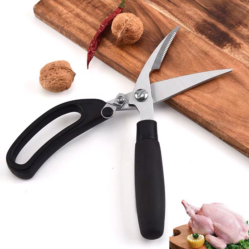 Kéo cắt gà có bọc cán nhựa đen inox cao cấp