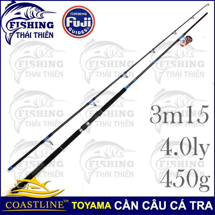 Cần câu cá Coastline Toyama Cần 2 khúc máy đứng câu cá tra chuyên bạo lực