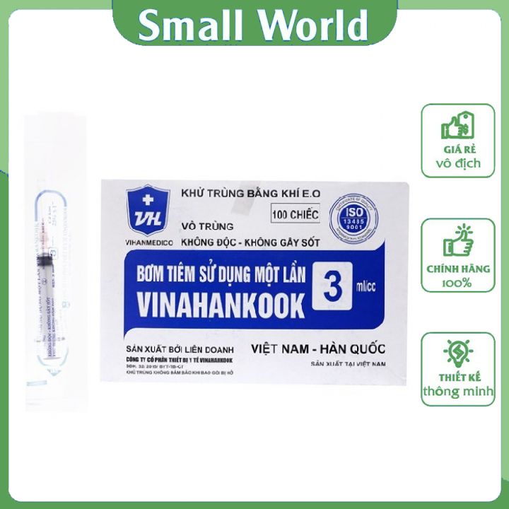 Bơm tiêm - xilanh vinahankook vô trùng, khử trùng dùng một lần 1ml, 3ml, 5ml, 10ml, 20ml combo 10 chiếc