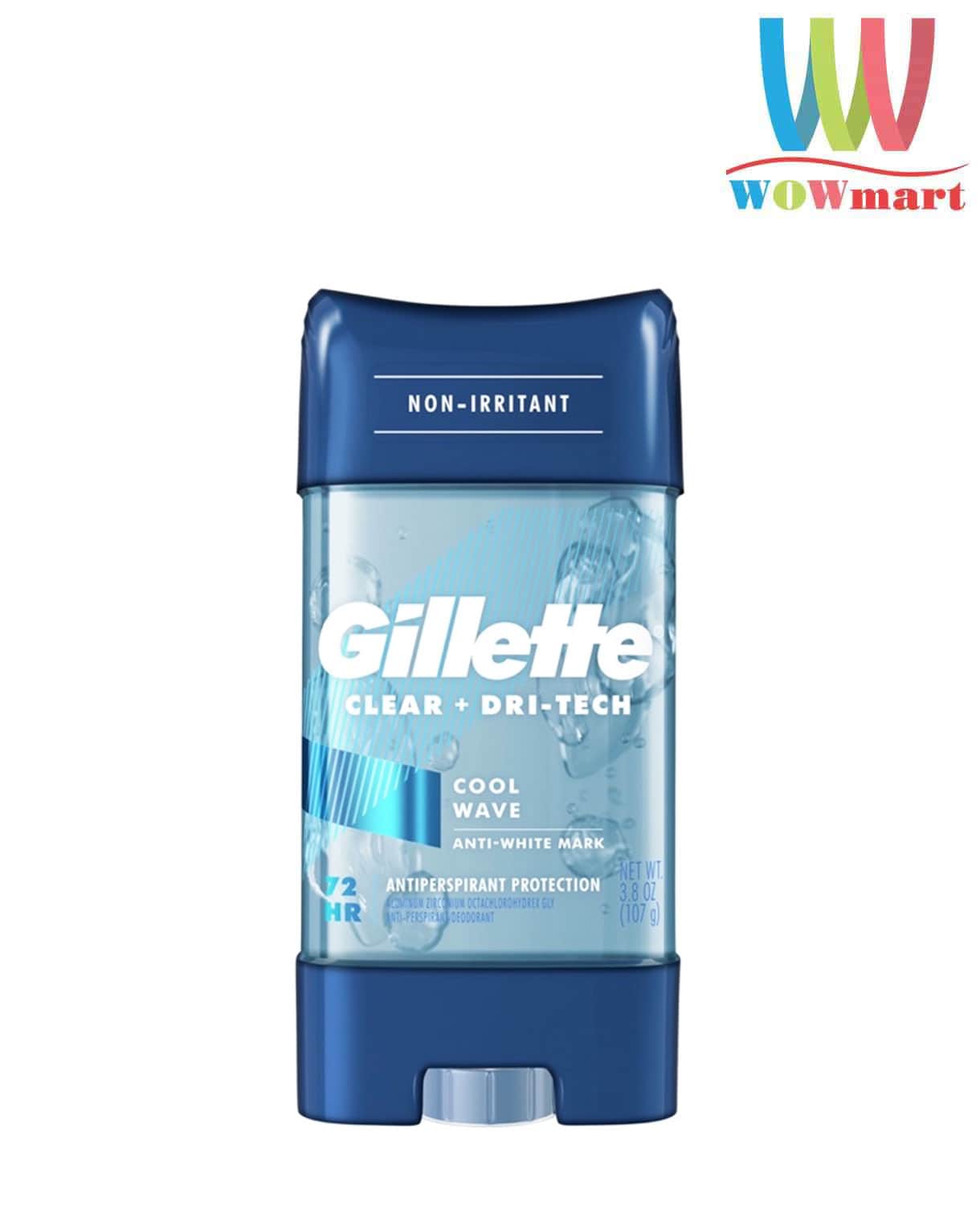 Lăn khử mùi nam Gillette Endurance Clear Gel Cool Wave 107g ( mẫu mới 2021)