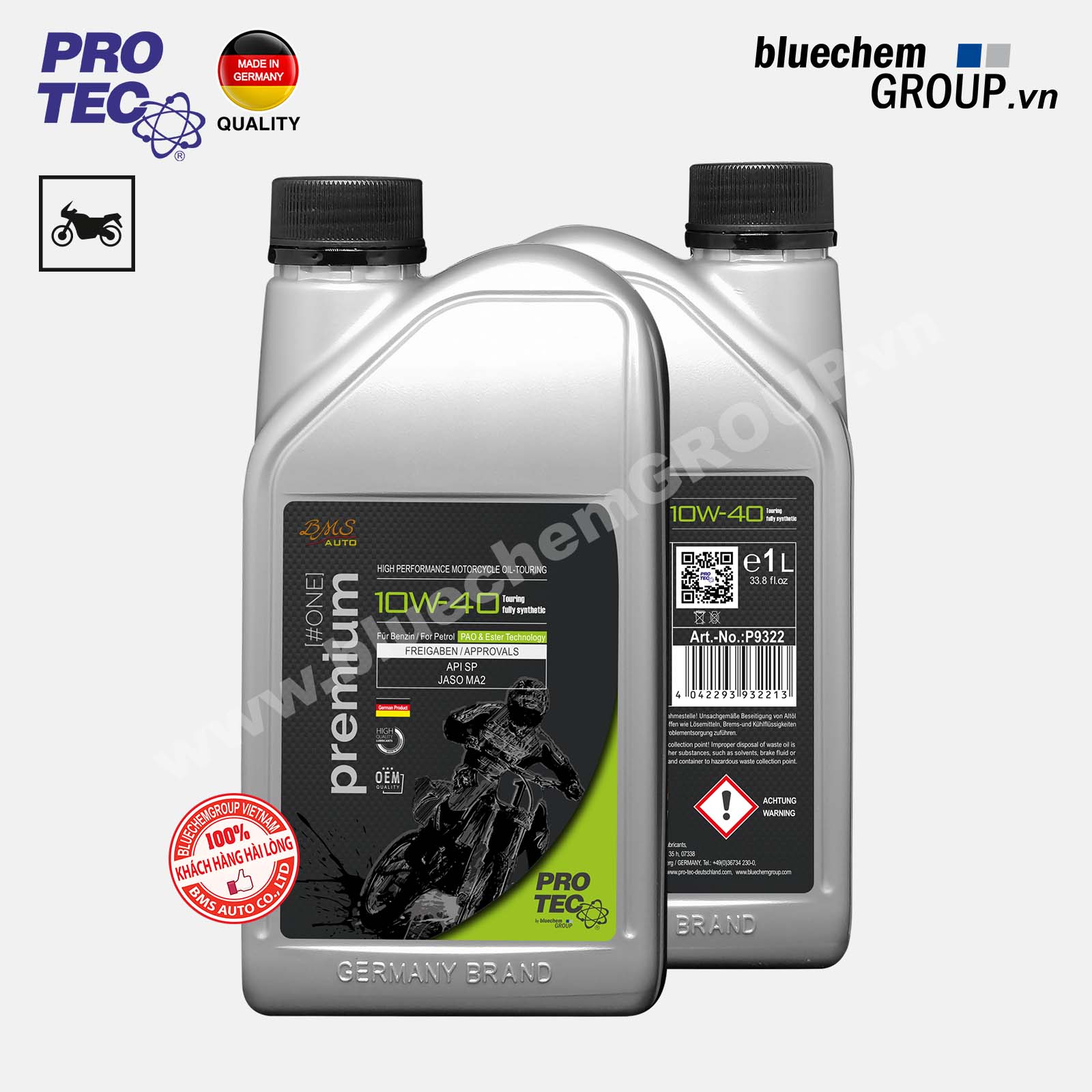 Dầu nhớt Mô tô Hiệu suất cao bluechem PRO-TEC Premium 10W-40