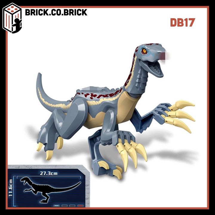 Khủng Long Ăn Thịt Vuốt Dài Xám Xanh Tiền Sử Jurassic Đồ chơi Lắp ráp DB17