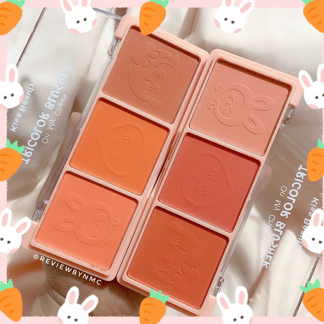 [HCM]Má hồng Oh My Cherk Tricolor 3 ô vuông Kiss Beauty Cực Xinh
