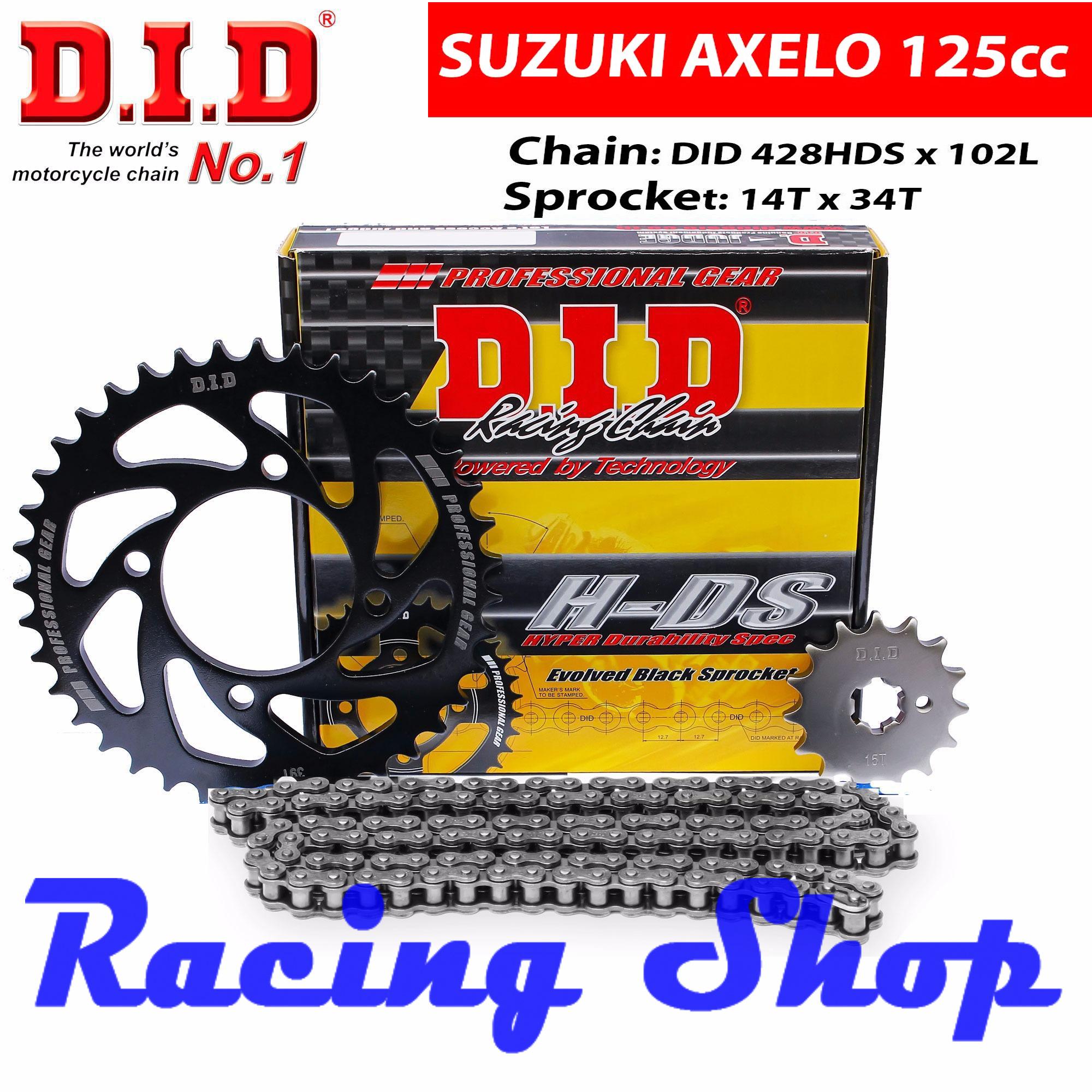 Nhông sên dĩa AXELO 125 - Sên đen 10ly DID HDS - Thái Lan