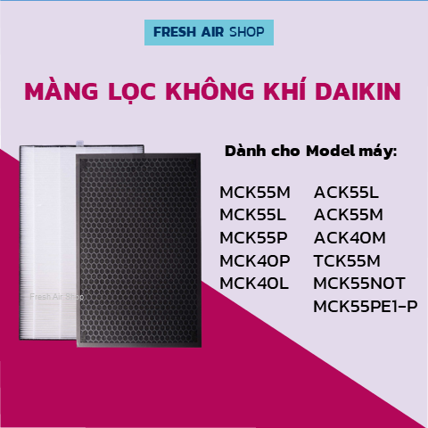 Màng lọc không khí daikin mck55, ack55, tck55, mck40, ack40, tck40, màng lọc daikin trứng, daikin nội địa nhật