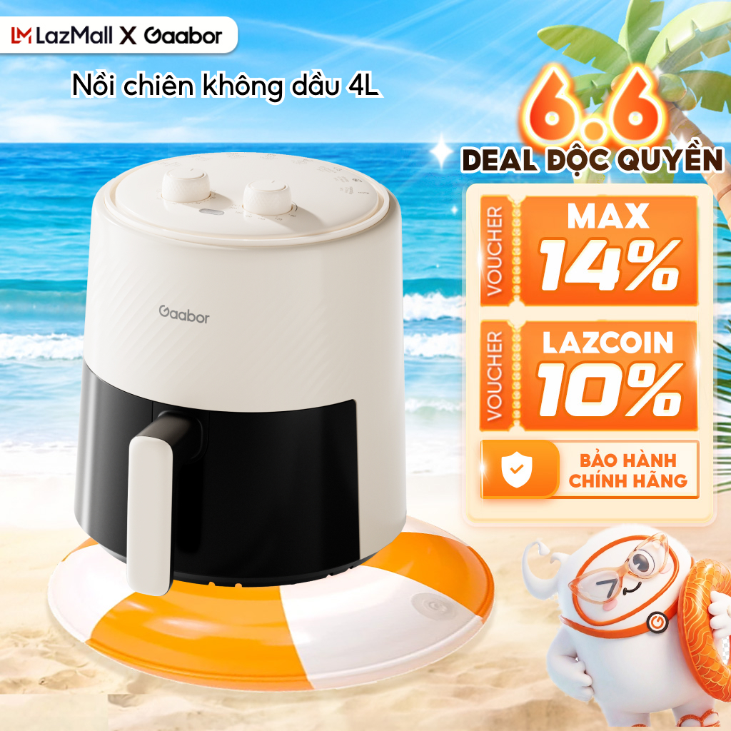 Nồi chiên không dầu 4L Gaabor AF-40M01A chống dính khí nóng đối lưu giúp chín đều thức ăn - Bảo hành 12 tháng 1 đổi 1