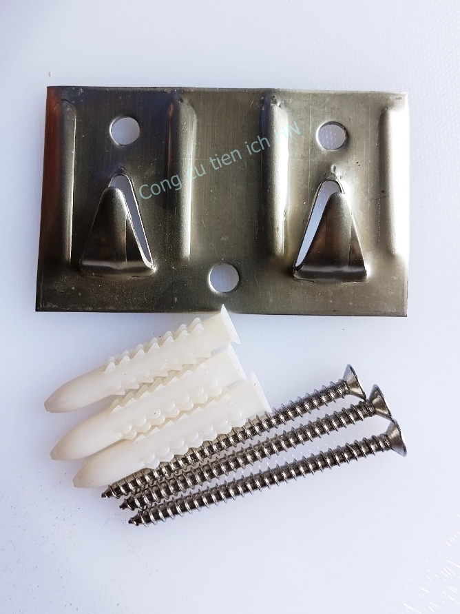 Móc bình nóng lạnh - Móc treo bình nước nóng chất liệu inox không rỉ - Tặng vít và nở