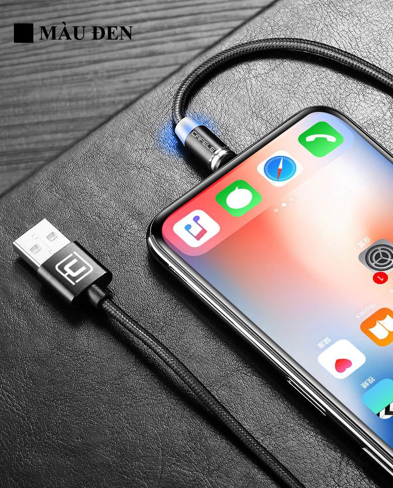 Cáp sạc nhanh từ hít nam châm cho thiết bị lightning / micro usb / type-c