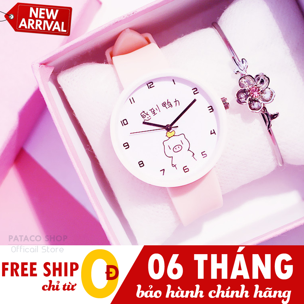 Đồng hồ nam nữ Candycat C91 hình heo mập ú dây silicon cực bền bảo hành 6 tháng