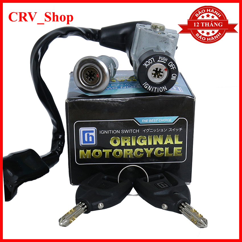 Bộ ổ khóa xe máy WAVE alpha đời đầu 2002-2006 loại 8 cạnh chống trộm