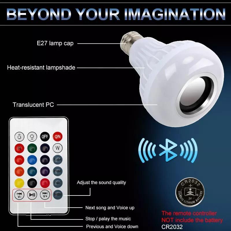Đèn ngủ, đèn nhấp nháy, đèn chiếu sáng, Loa di động bluetooth lắp đui chiếu sáng E27 shopaha247