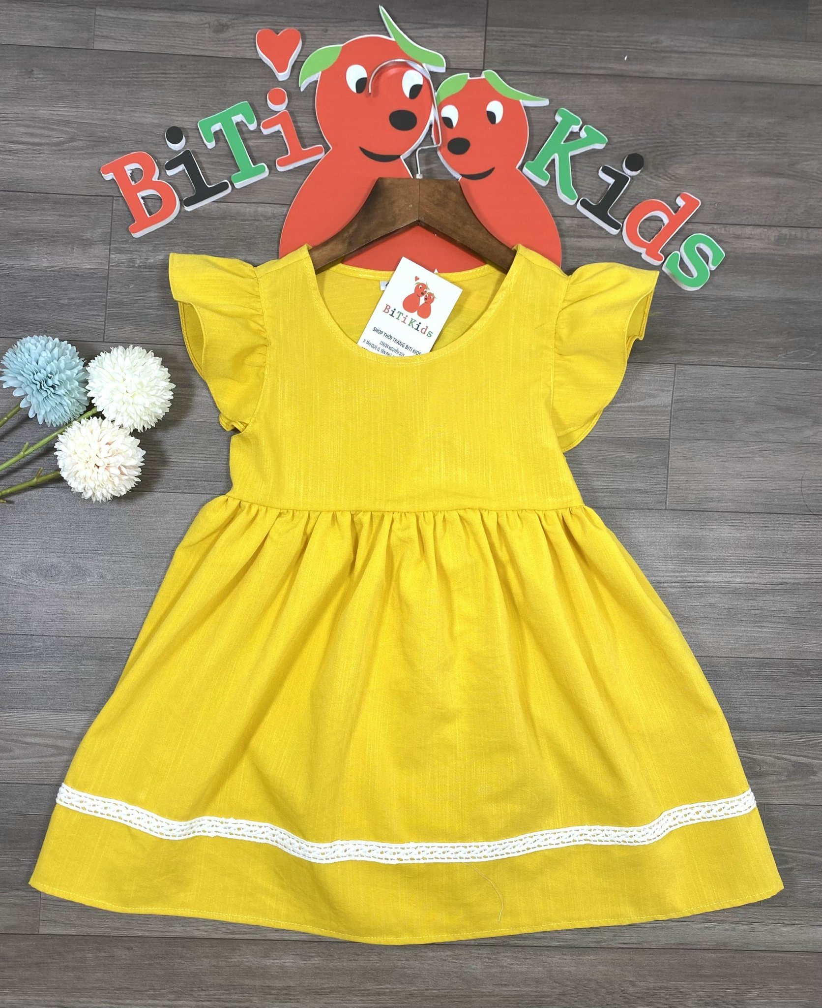 Đầm bé gái,váy cho bé,SHOPMINAKIDS, vải Linen cánh tiên siêu yêu size 1 đến 8 tuổi.