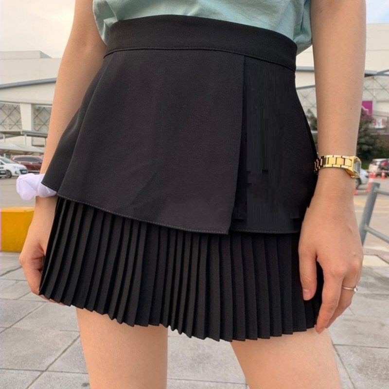 Chân váy xòe 2 tầng dập ly