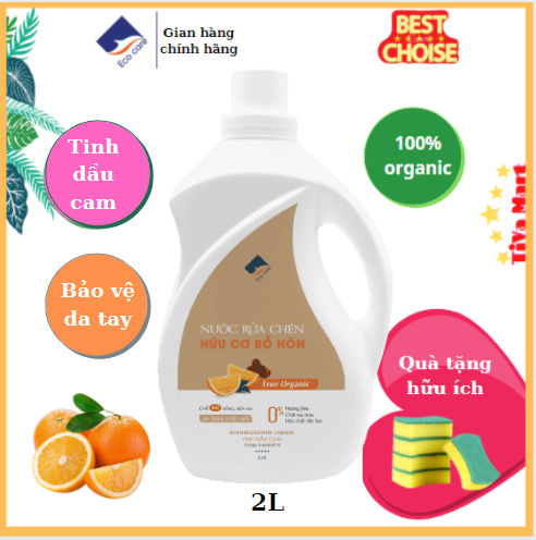 [Chính Hãng] Nước Rửa Chén Bát Hữu Cơ Bồ Hòn ECOCARE 2L Tinh Dầu Cam, An Toàn Cho Da Nhạy Cảm Và Bà Bầu-  TiVa Mart