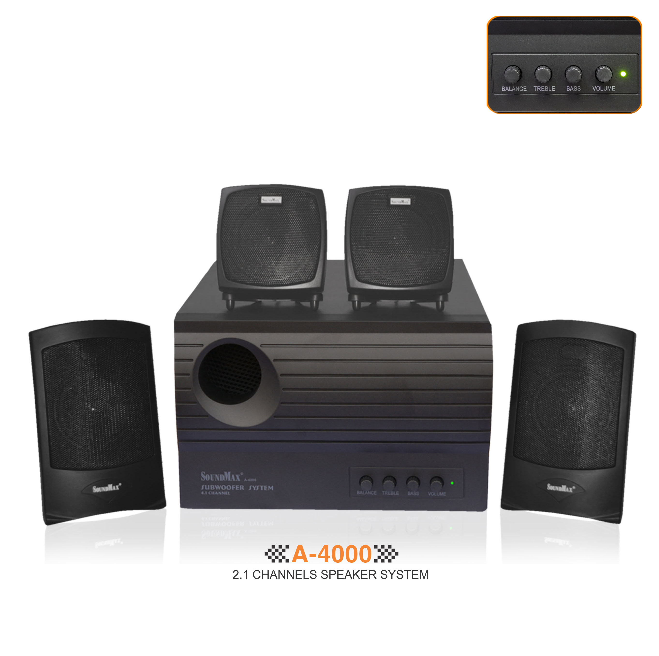 Loa vi tính Soundmax A4000/4.1 mẫu mini âm thanh trong bass mạnh
