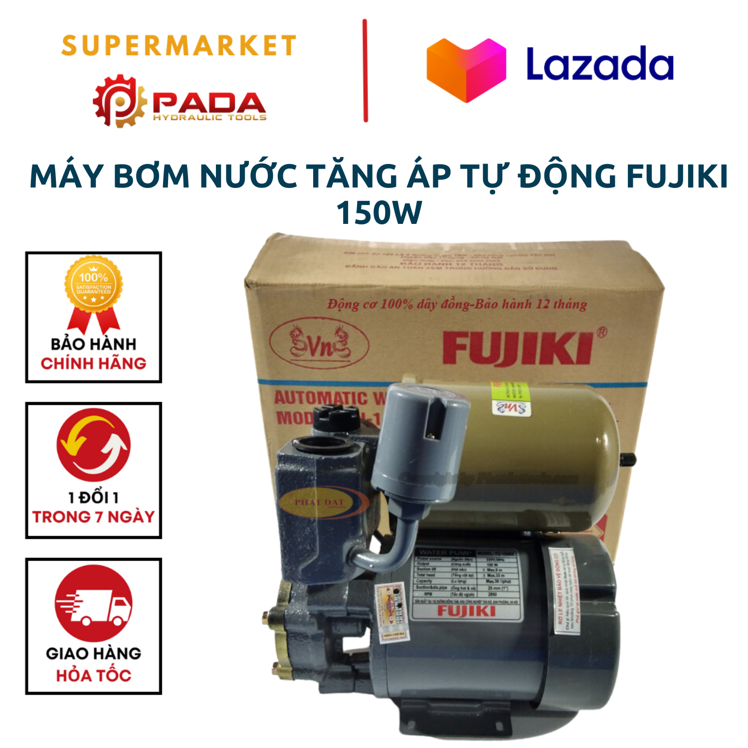Máy Bơm Nước Tăng Áp Tự Động FUJIKI 150W