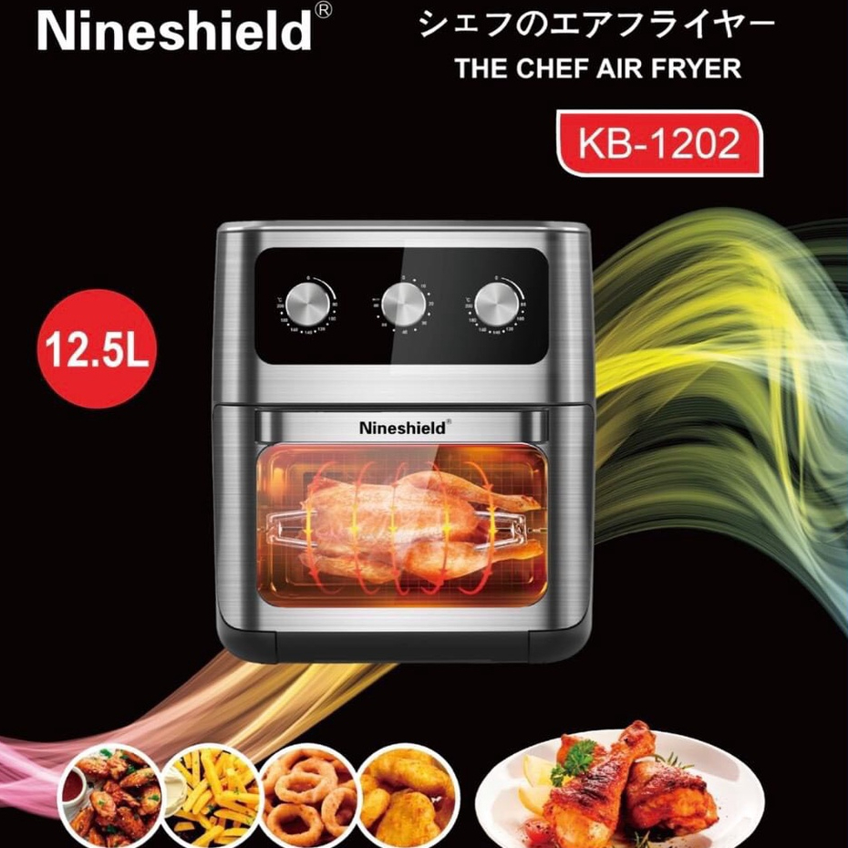 Nồi Chiên Không Dầu NINE SHIELD KB-1202 Cơ Công Suất 1800W An Toàn Tiện Lợi - Hàng Chính Hãng - Bảo Hành 12 Tháng