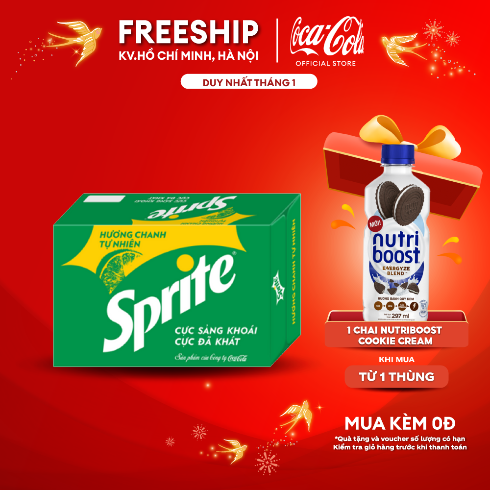 Thùng 24 lon nước ngọt sprite mini