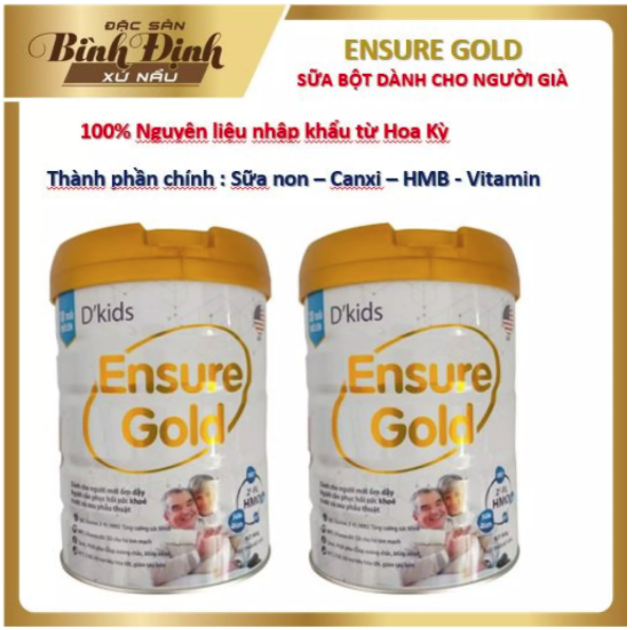 2 lon Sữa Ensure Gold Hương Vani 900gr dành cho người già, người ốm, người mới phẩu thuật
