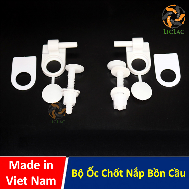 Bộ Ốc Chốt nắp bồn cầu bằng nhựa dùng được cho các loại bồn cầu thông thường - LICLAC