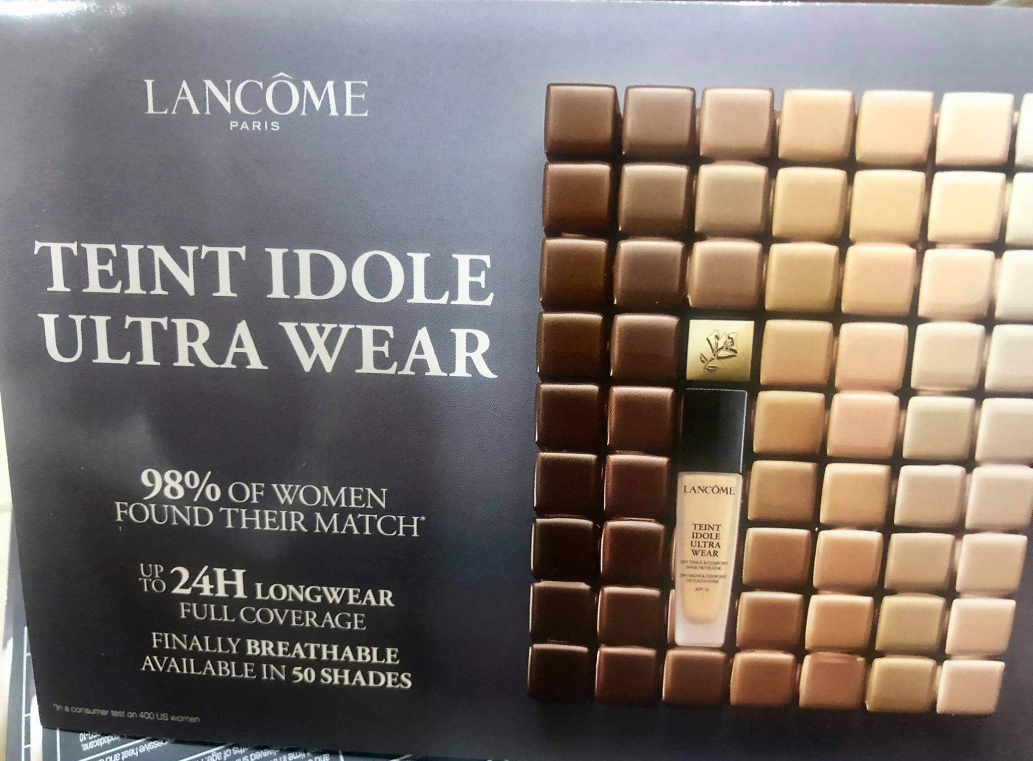 Sample bảng test 6 màu kem nền lancome teint idole ultra wear