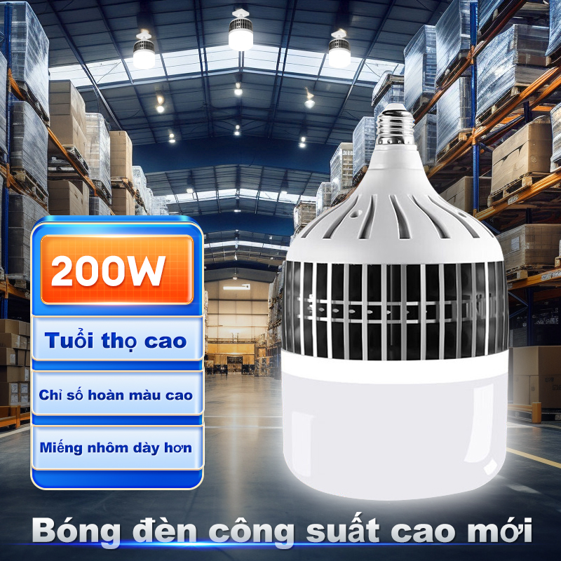 Bóng đèn Led Bulb đèn led siêu sáng 200W 150W tản nhiệt nhôm độ bền cao tản nhiệt nhôm độ bền cao đui E27 ánh sáng trắng Đèn bóng kích thước siêu lớn bảo hành một năm Bồi thường hư hỏng