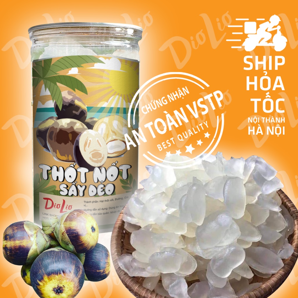 Thốt nốt sấy dẻo không đường DioLio hộp 400gr, dẻo, dai sần sật, tốt cho sức khỏe