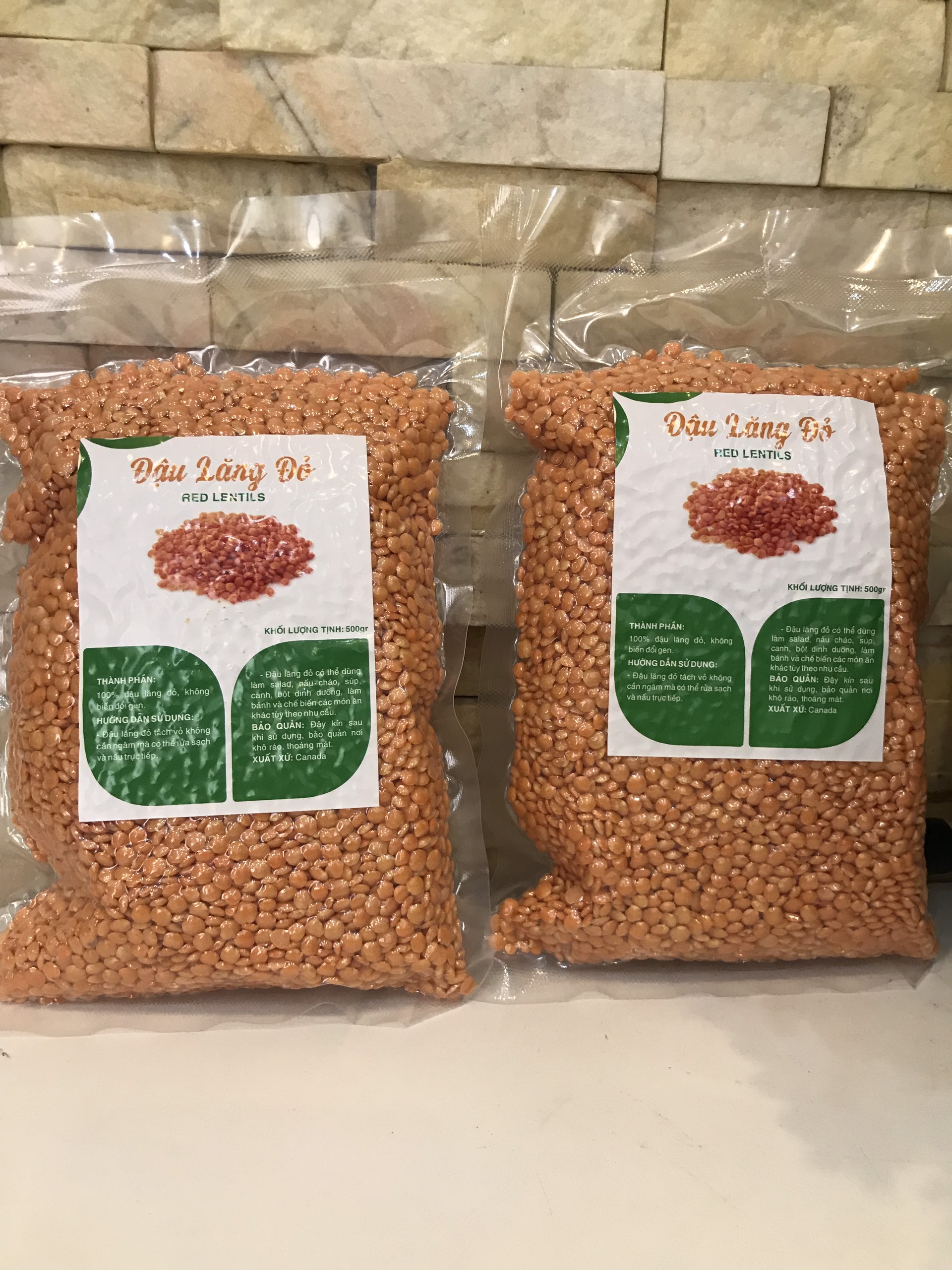 500 gram đậu lăng đỏ đã tách vỏ