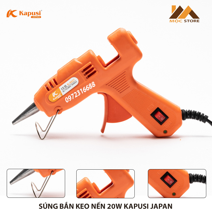 Súng bắn keo nến silicon kapusi japan 20w k-9027 - dụng cụ bắn keo nến - máy bắn keo tiêu chuẩn nhật bản