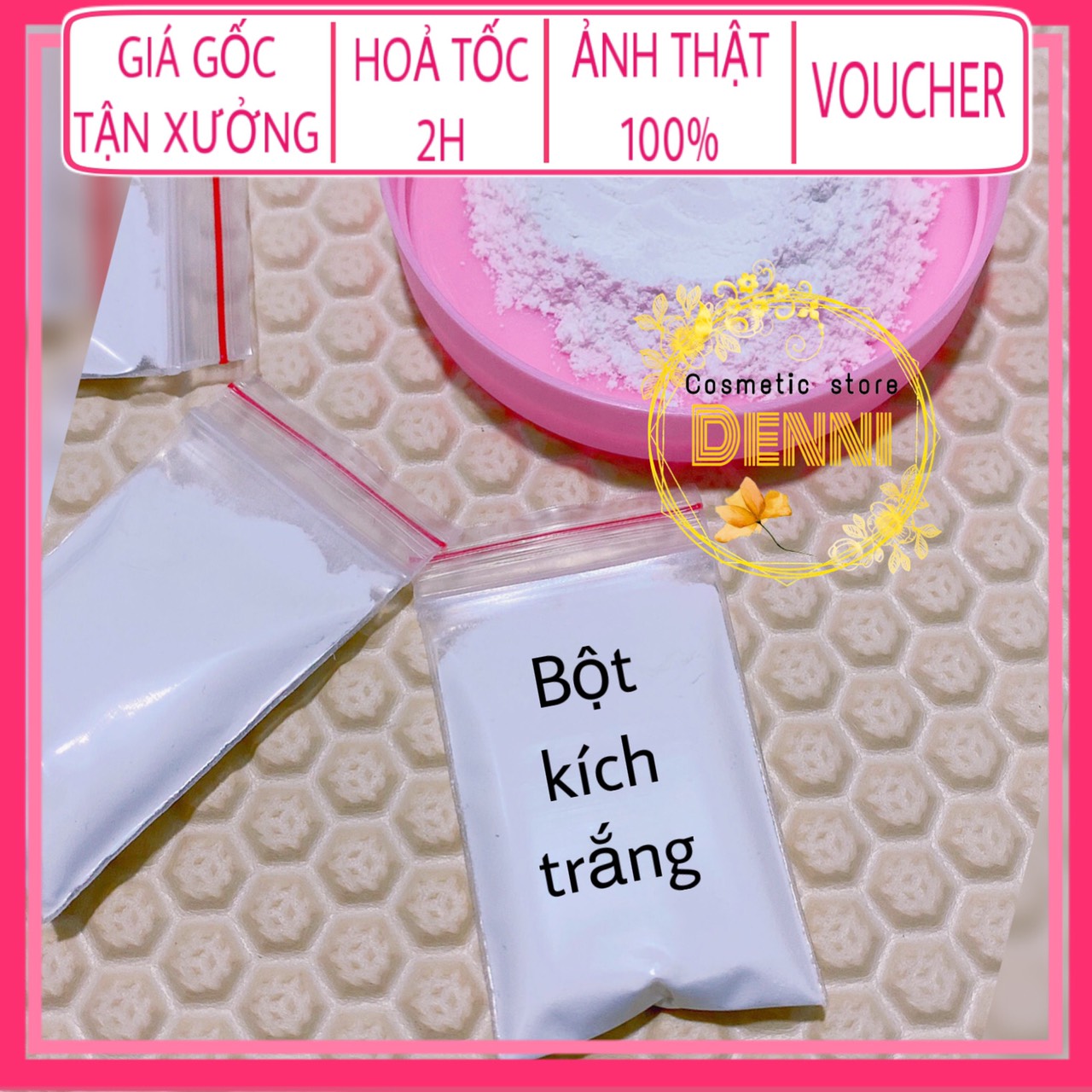 Túi zip 10gr bột kích trắng cực mạnh pha kem