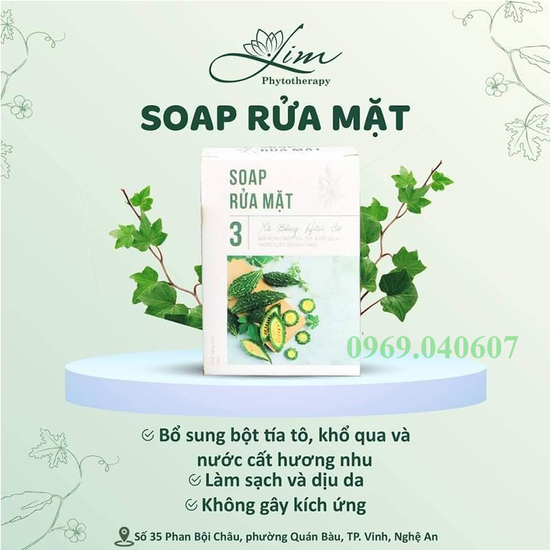 Soap rửa mặt khổ qua xà bông hữu cơ nhà LIM