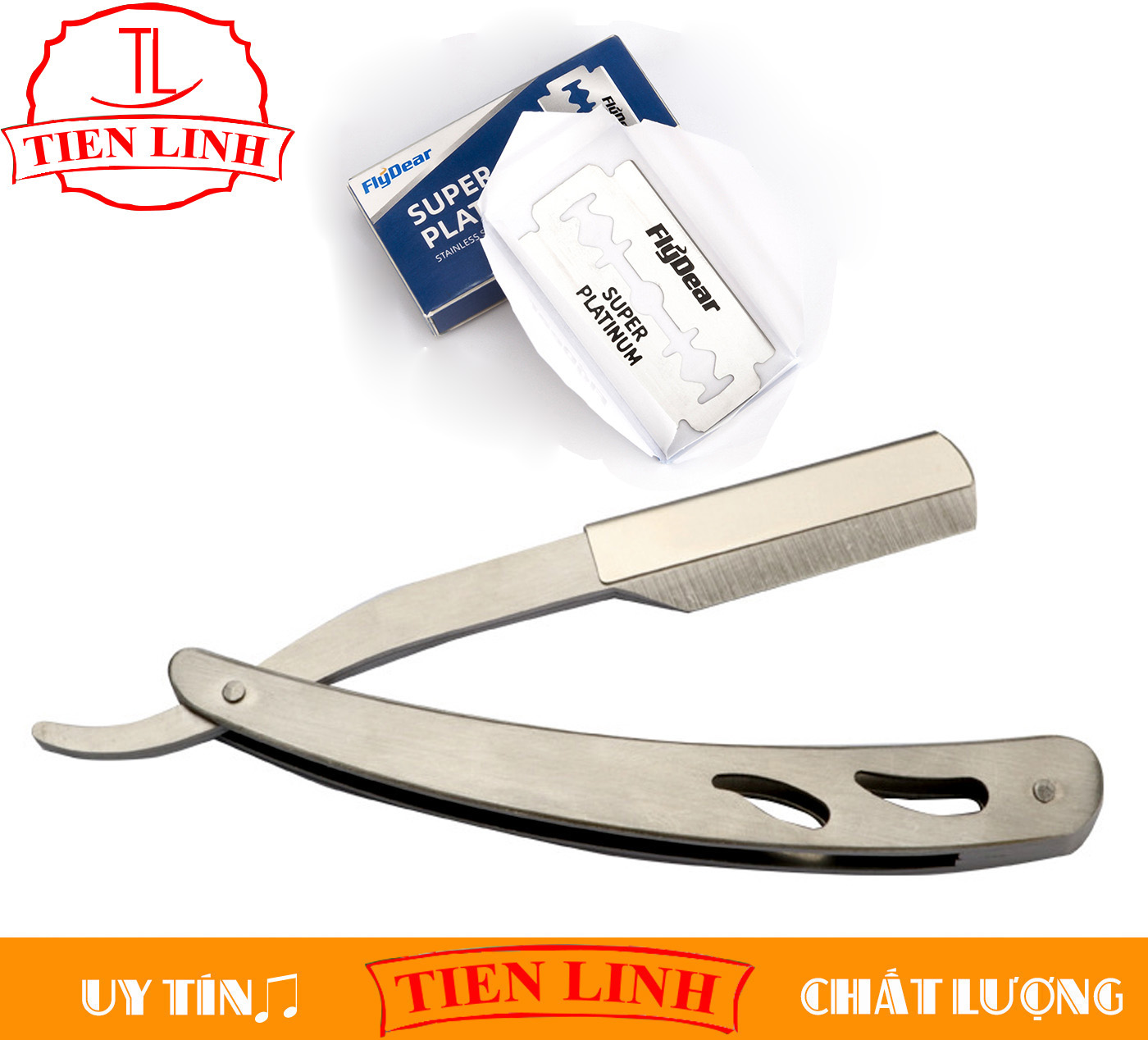 Dao cạo râu Inox + 1 hộp dao lam 10 cái