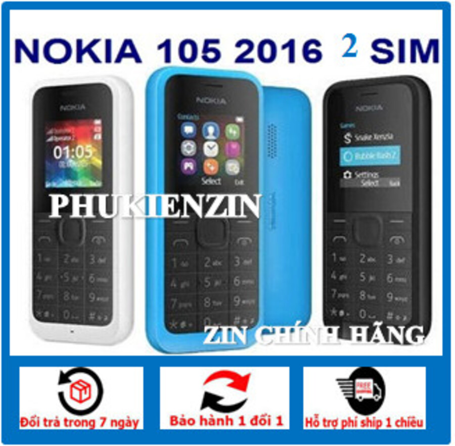Điện thoại Nokia 108 2sim main zin, màn hình zin BH 12 tháng với máy, 6 tháng pin + sạc.
