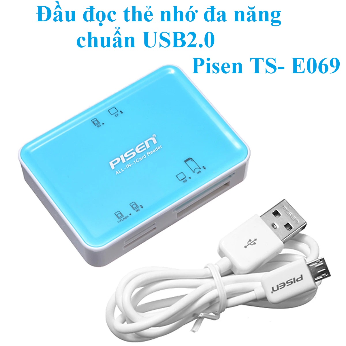 Đầu đọc thẻ nhớ đa năng chuẩn usb2.0 pisen ts- e069