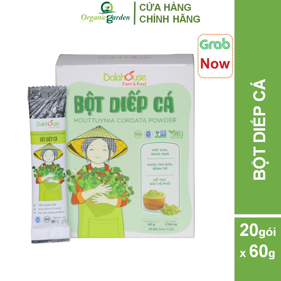Combo 2 hộp 60gr Bột rau diếp cá hữu cơ nguyên chất Dalahouse công nghệ sấy lạnh Châu Âu