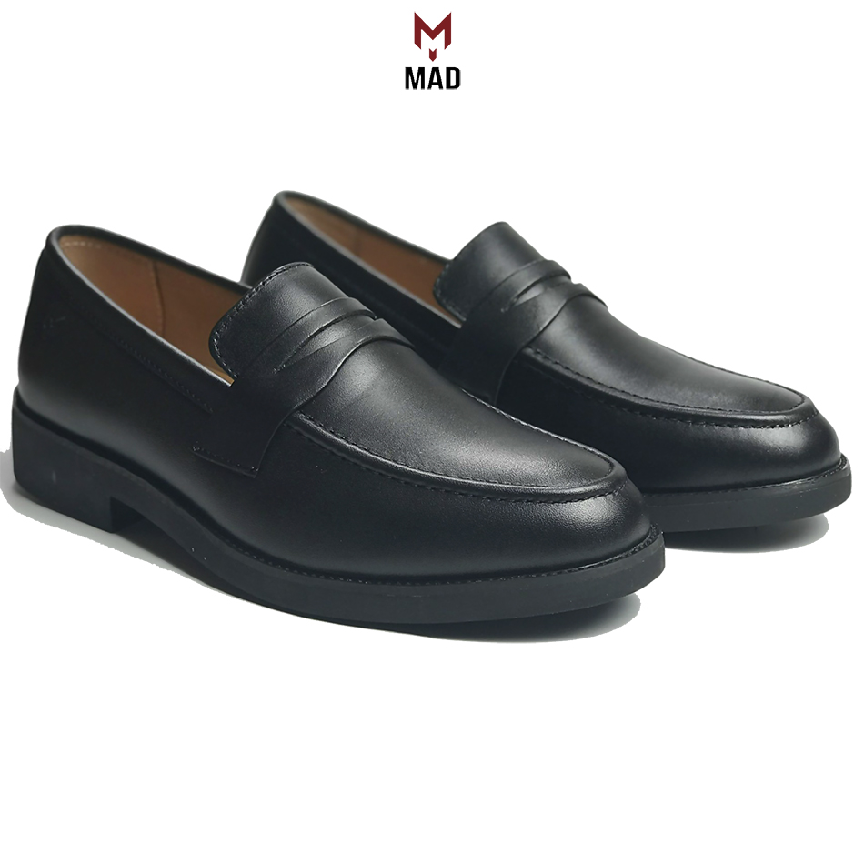 Giày lười nam da bò cao cấp thời trang hàn quốc penny loafer mad black yêu thích nhất