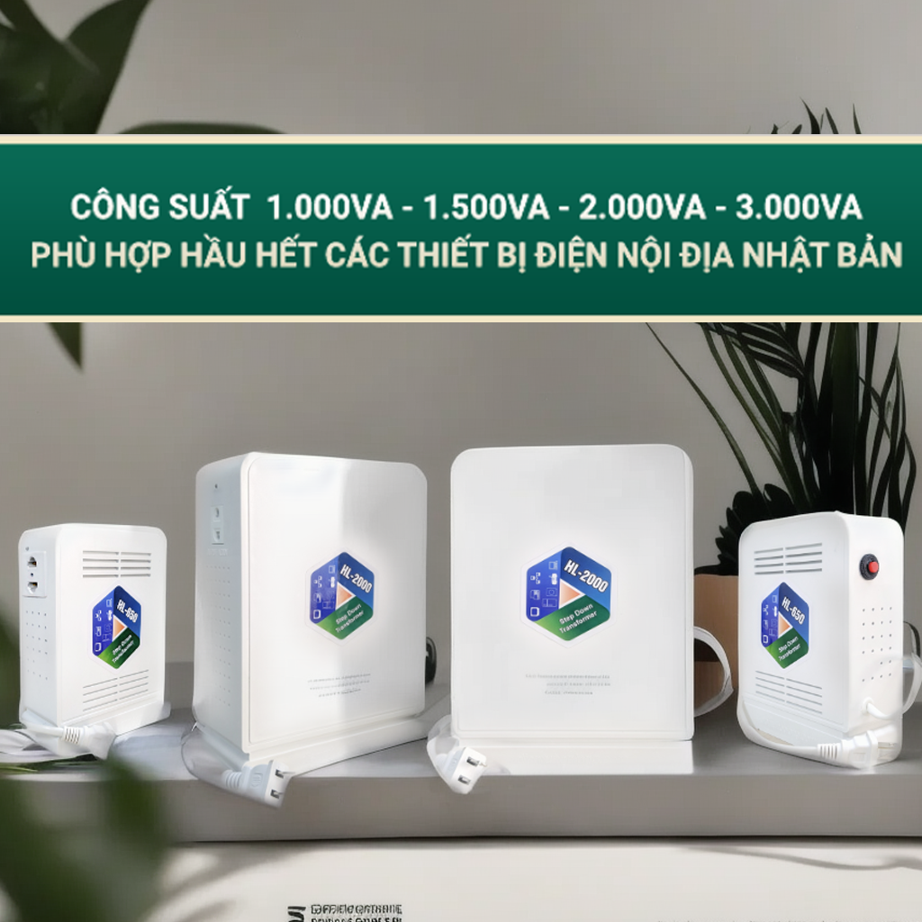 [100% Dây Đồng] Biến Áp Đổi Nguồn 220v ra 110V, 100V Chuyển điện cho nồi cơm, máy giặt, hút ẩm, tủ lạnh, máy rửa bát nội địa nhật bản -  chính hãng Điện Tử Hợp Long